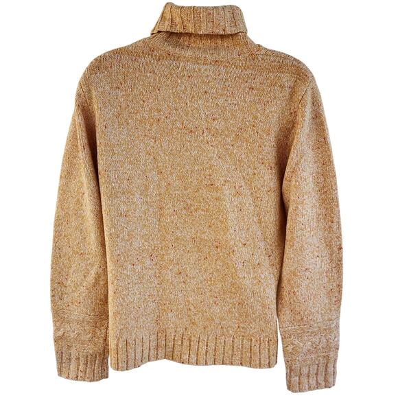 Woolrich Womens Wool-Blend Cable Sweater Medium Cornhusk Yellow Button-Up Neck - Picture 3 of 7